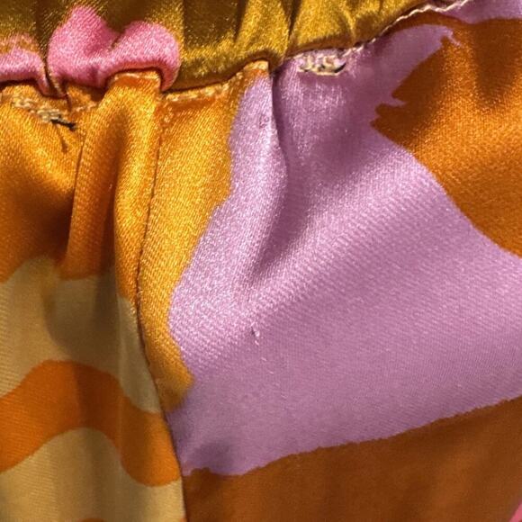 Christian Lacroix Size Medium High Waisted Wide Leg Satin Colorful Pants - Picture 15 of 15